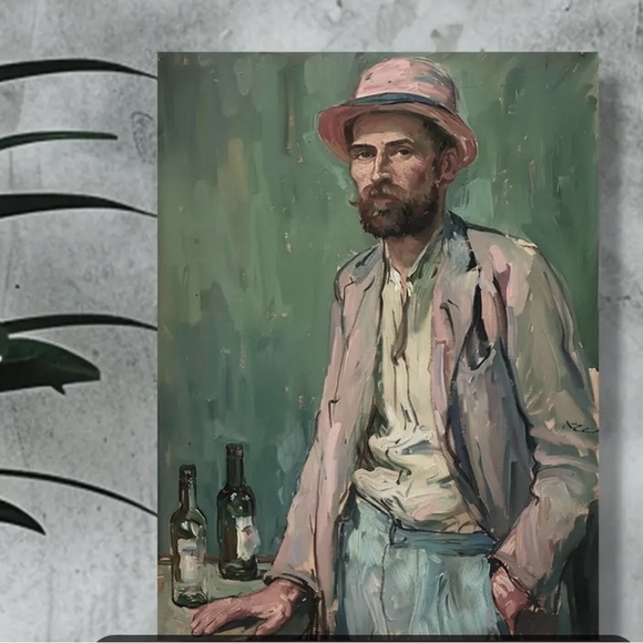 Paul Cézanne-Inspired Abstract Wrapped Canvas Art with Frame 16 x 24 NWOT - Picture 1 of 7
